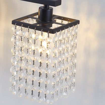 3-Lights & 4-Lights Crystal Square Design Vanity Lighting