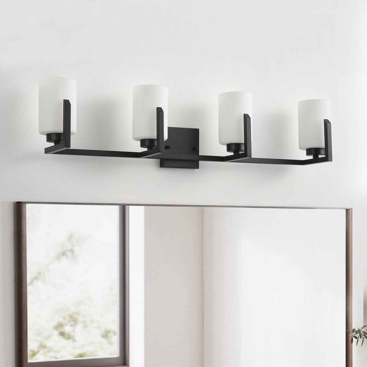 3-Lights & 4-Lights White Jade Cylinder Vanity Light