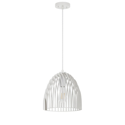 1-Light Round Metal Shade Openwork Design Pendant Lighting