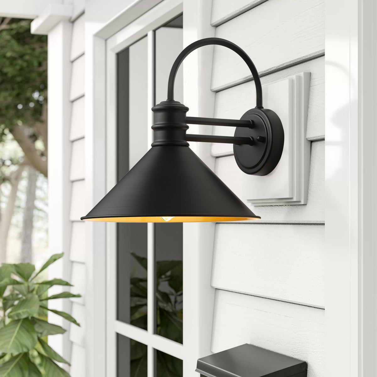 1-Light Conical Shape Wall Sconces Outdoor Lights