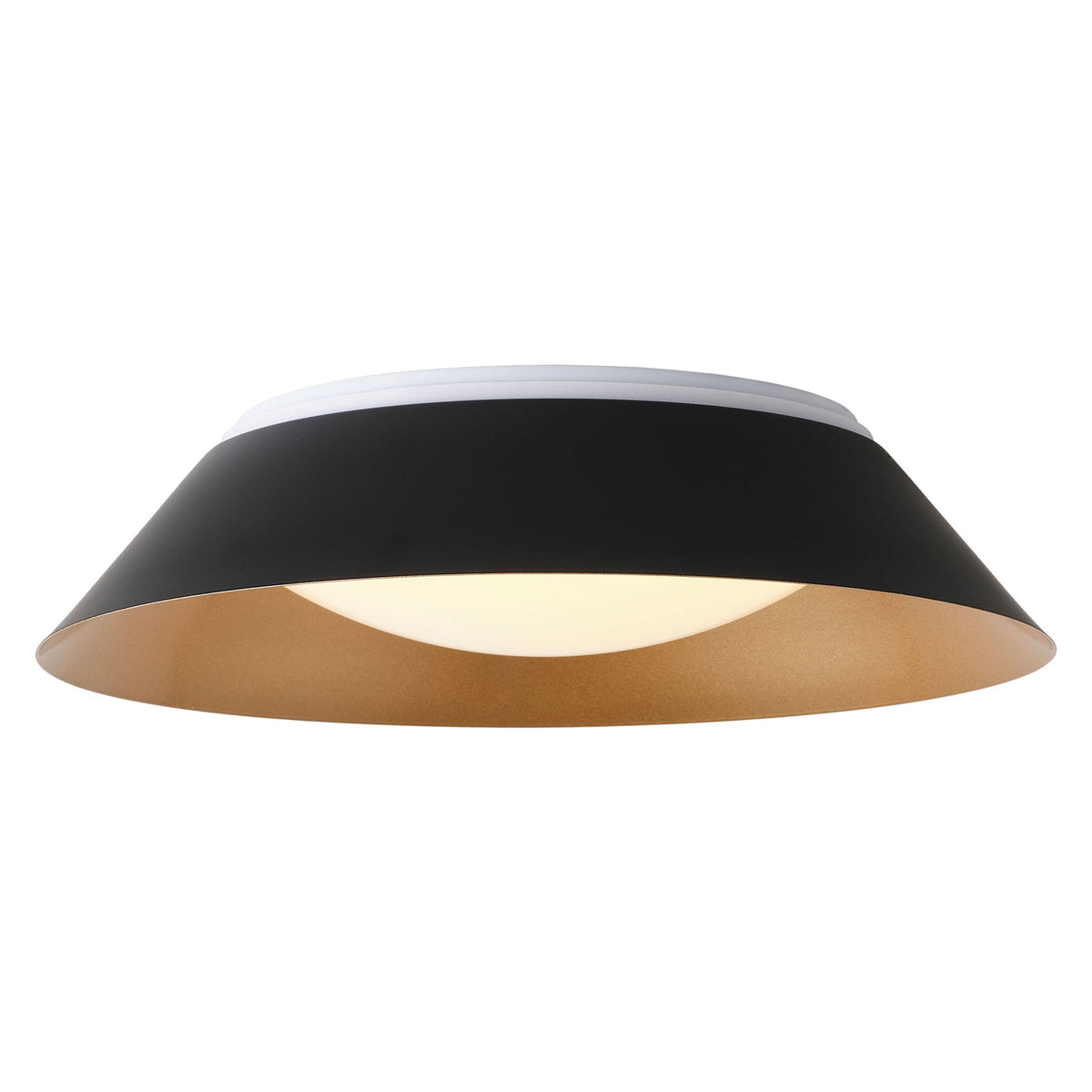 1-Light Black Gold LED Flush Mount Ceiling Light