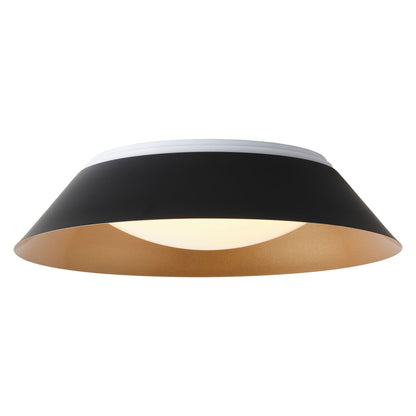 1-Light Black Gold LED Flush Mount Ceiling Light