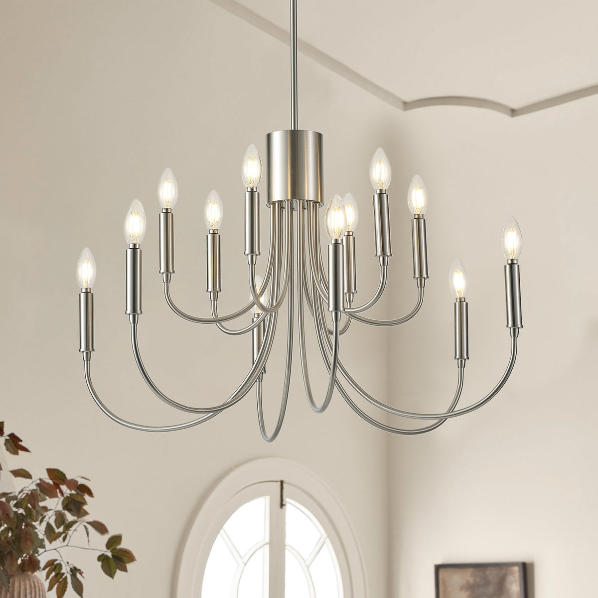 12-Lights Candle Lamp Head Creative Chandelier