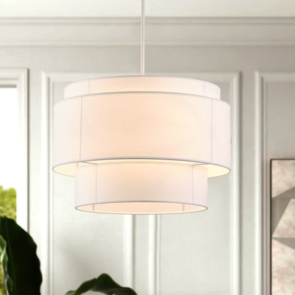 4-Light 21.65''  Oversize Three-Layer Fabric Column Shade Pendant Lighting