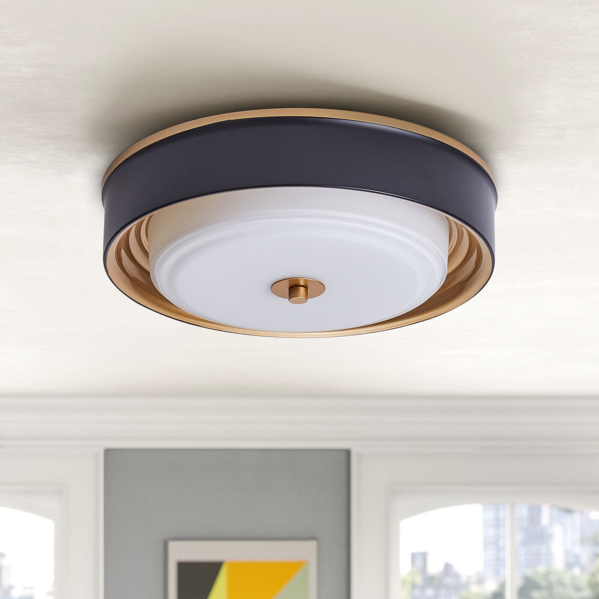 2-Lights Modern Inlaid Circle Design Flush Mount Lighting