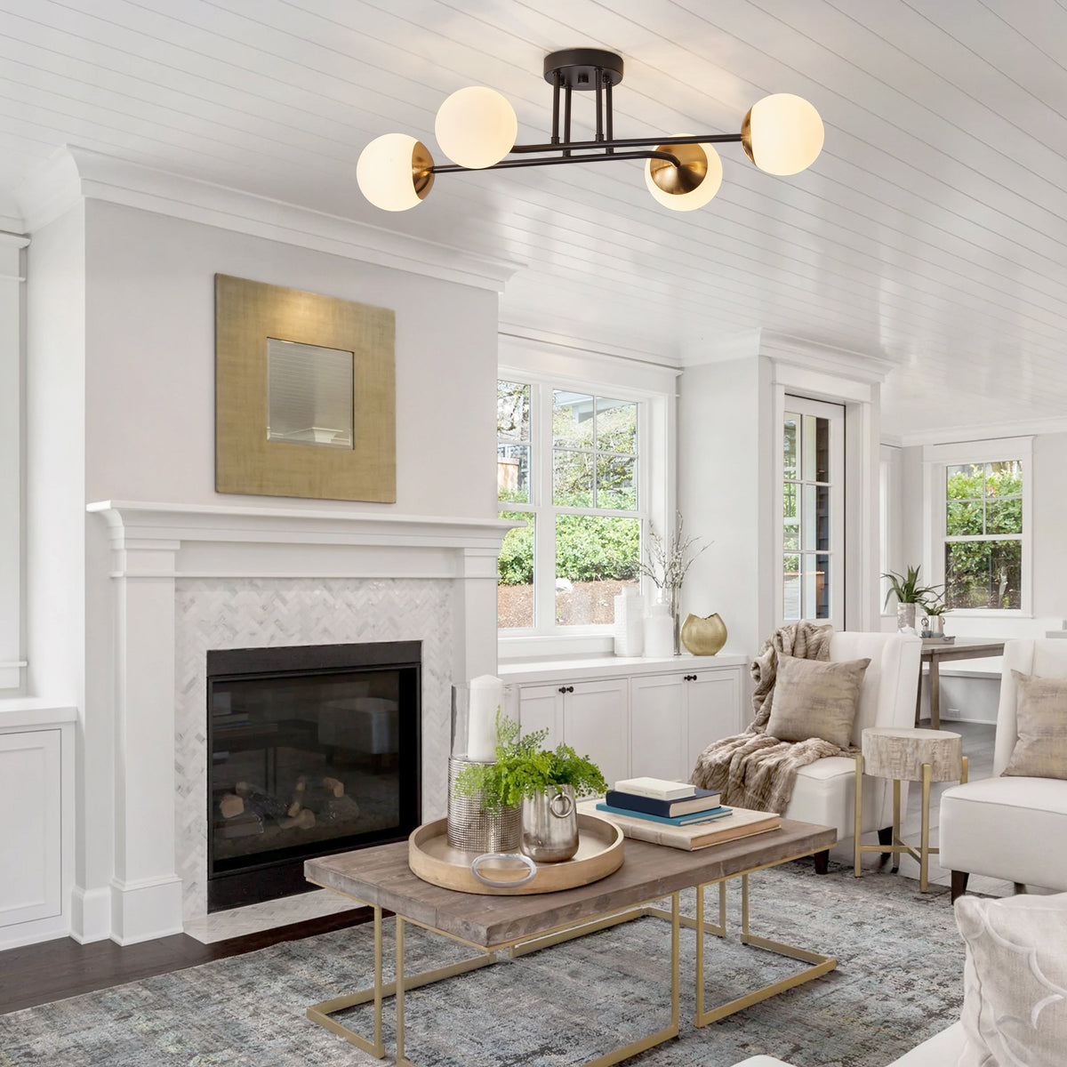 4-Lights & 6-Lights Sputnik Semi-Flush Mount Lighting