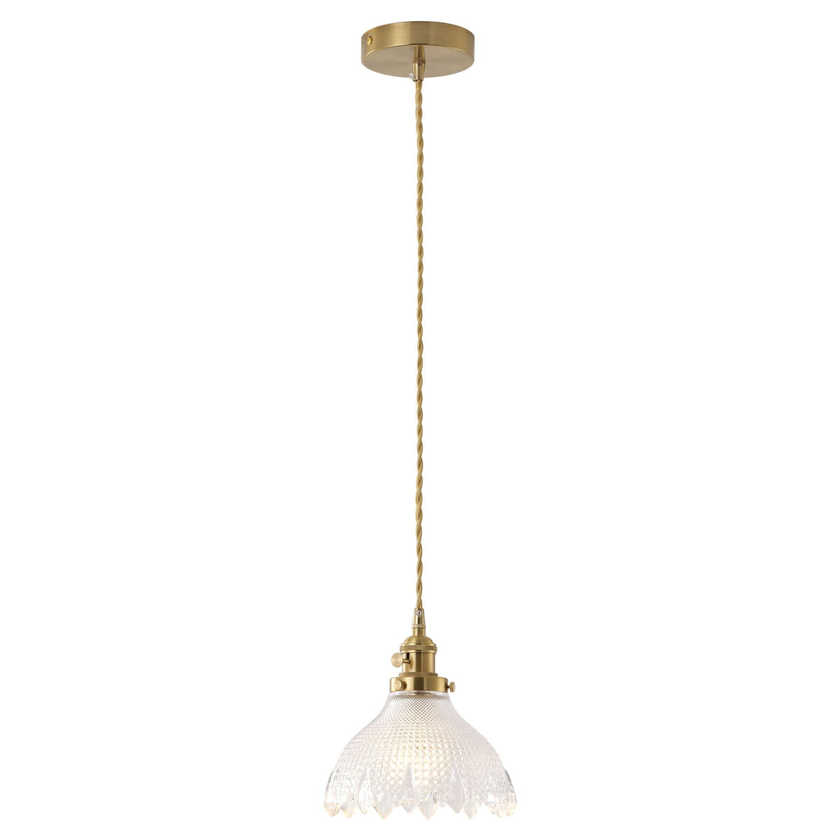 1-Light Clear Glass Mini Pendant Light for Kitchen Island