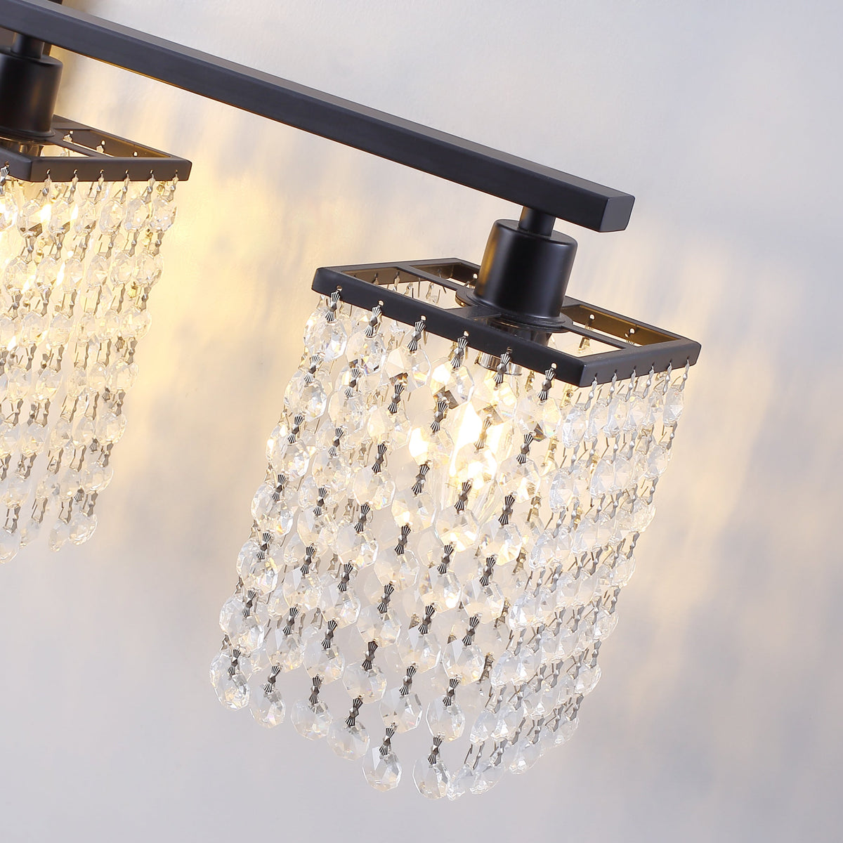 3-Lights & 4-Lights Crystal Square Design Vanity Lighting