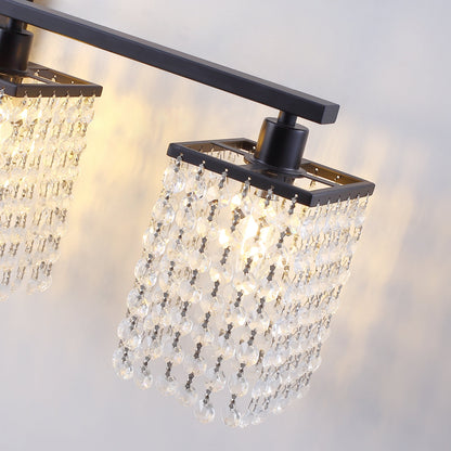 3-Lights & 4-Lights Crystal Square Design Vanity Lighting