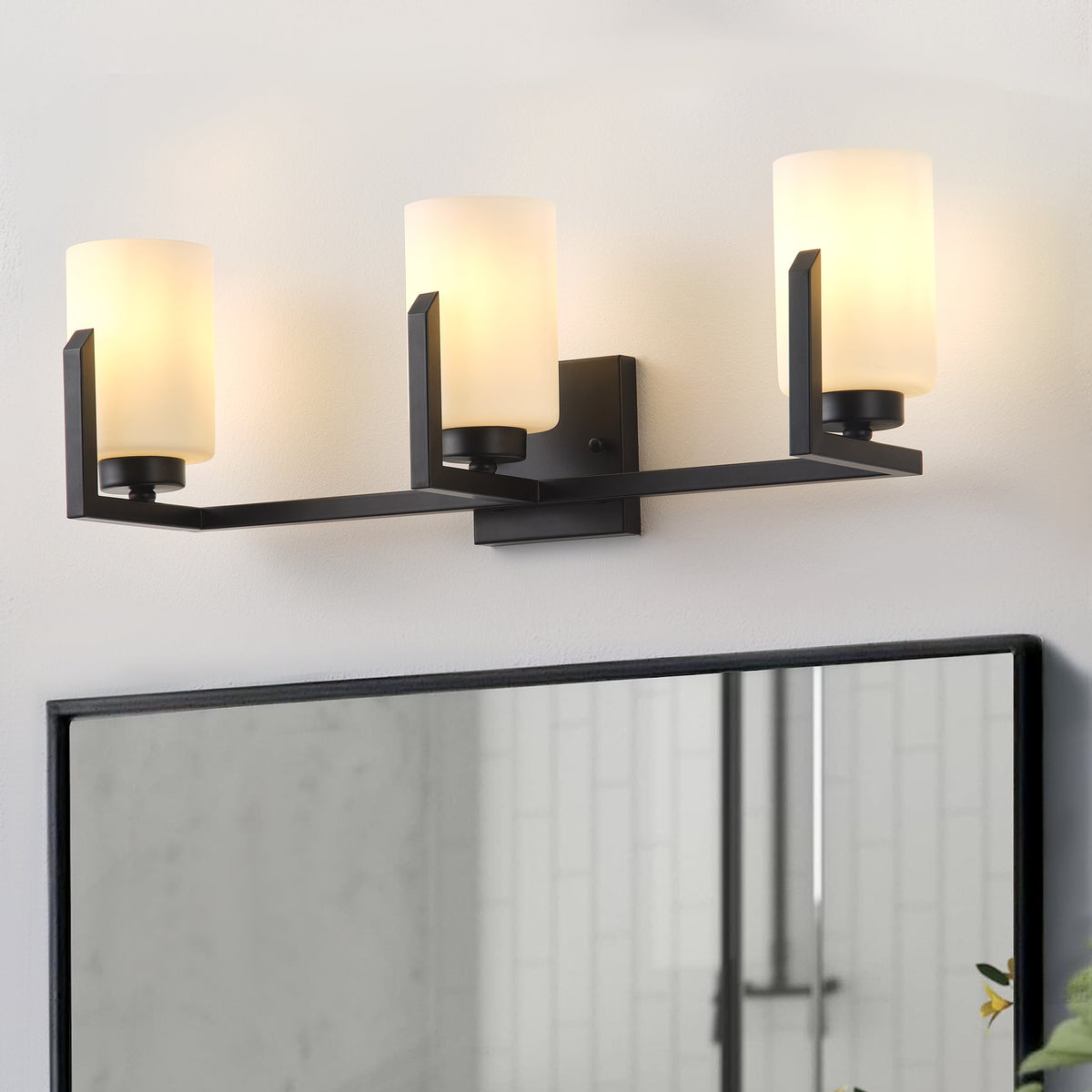 3-Lights & 4-Lights White Jade Cylinder Vanity Light