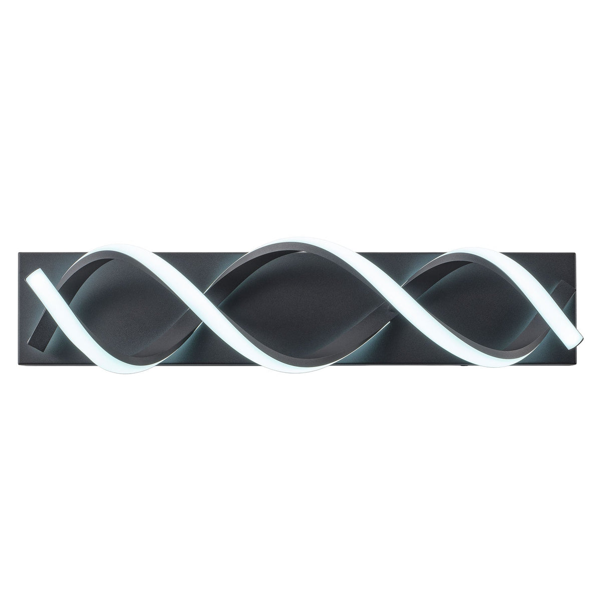 1-Light Black & Gold Wave LED Bathroom Vanity Light
