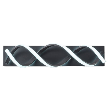 1-Light Black & Gold Wave LED Bathroom Vanity Light
