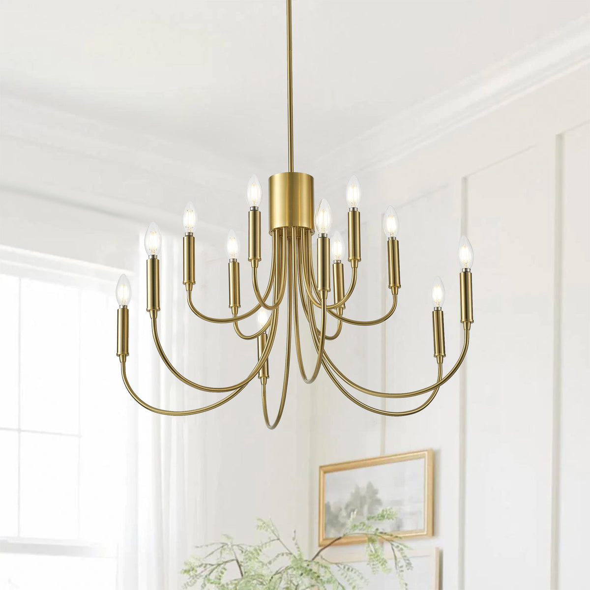 12-Lights Candle Lamp Head Creative Chandelier