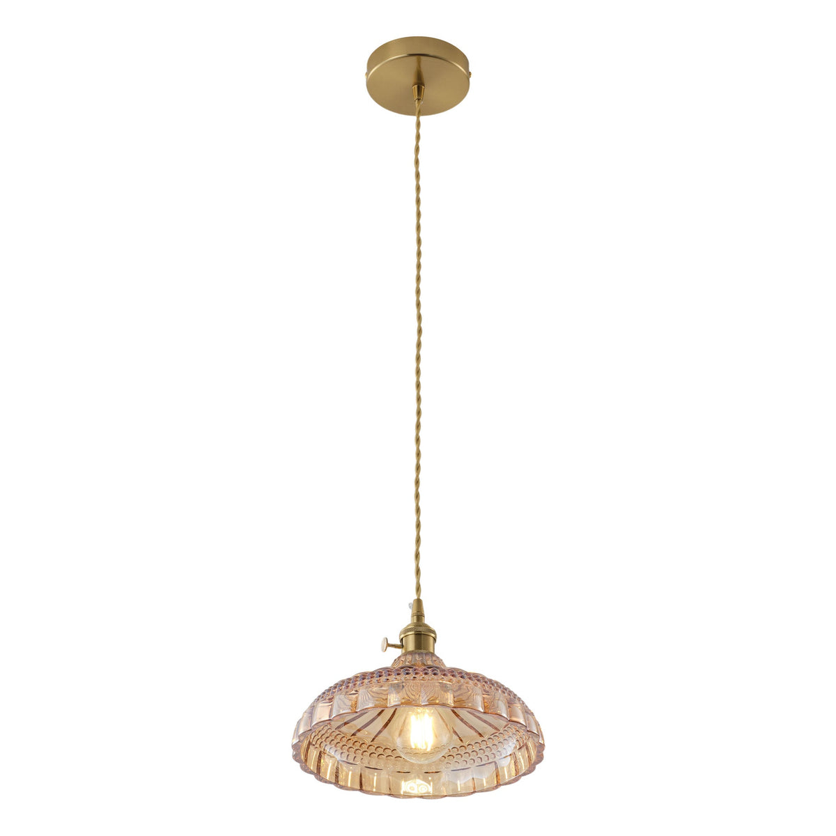 1-Light Vintage Glass Pendant Light Kitchen Island Lighting