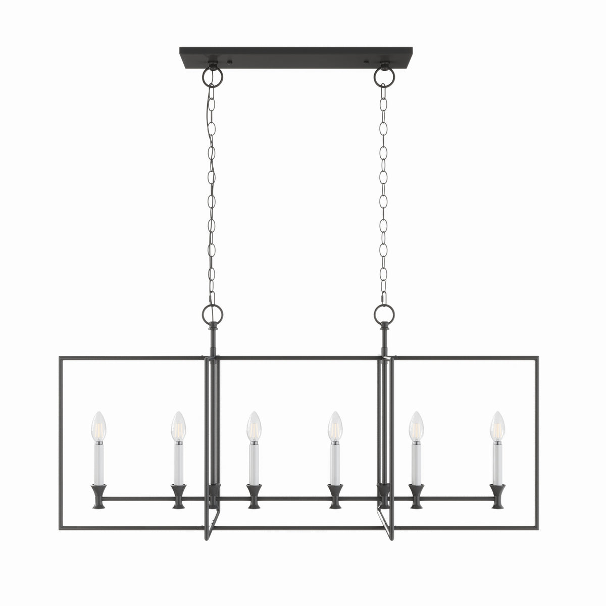 6-Lights Farmhouse Metal Frame Kitchen Island Lights