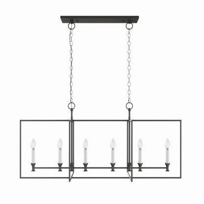6-Lights Farmhouse Metal Frame Kitchen Island Lights