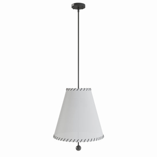 3-Light Off-White Fabric Shade Pendant Lighting