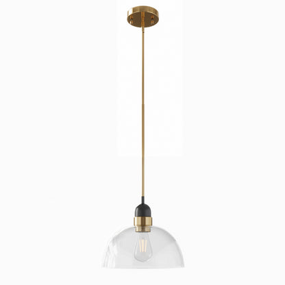 1-Light Industrial Clear Glass Pendant Lighting