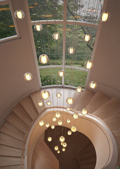 12 Lights & 24 Lights & 36 Lights Modern Crystal Ball Raindrop Chandelier