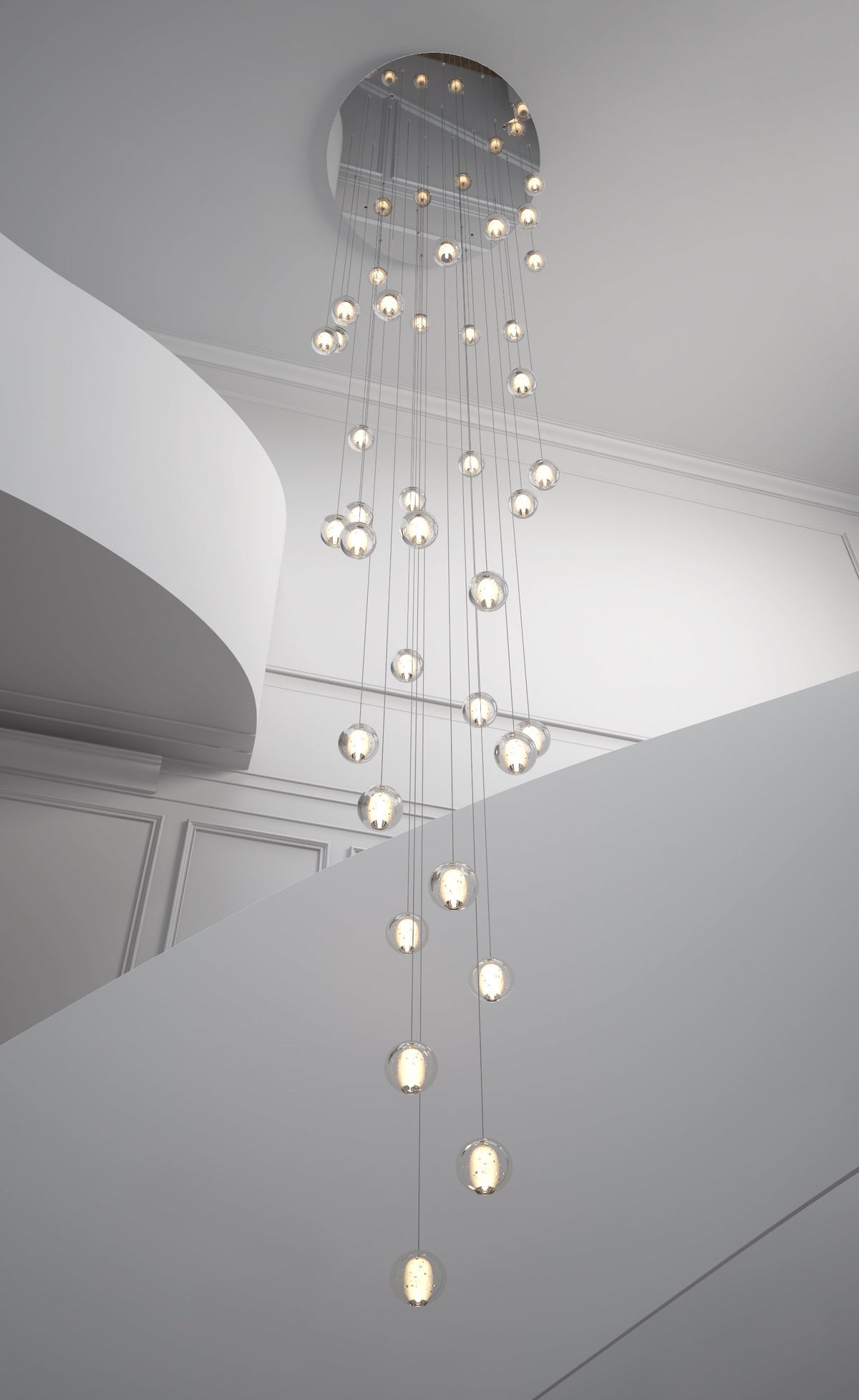 12 Lights & 24 Lights & 36 Lights Modern Crystal Ball Raindrop Chandelier