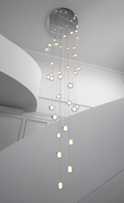 12 Lights & 24 Lights & 36 Lights Modern Crystal Ball Raindrop Chandelier