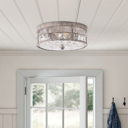 2-Lights Farmhouse Bubble Glass Flush Mount Lighting