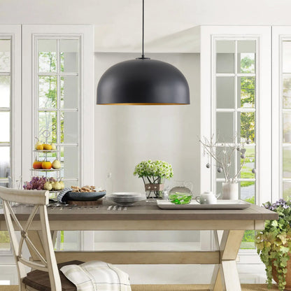 1-Light Industrial Two Sizes Bowl Shade Pendant Lighting