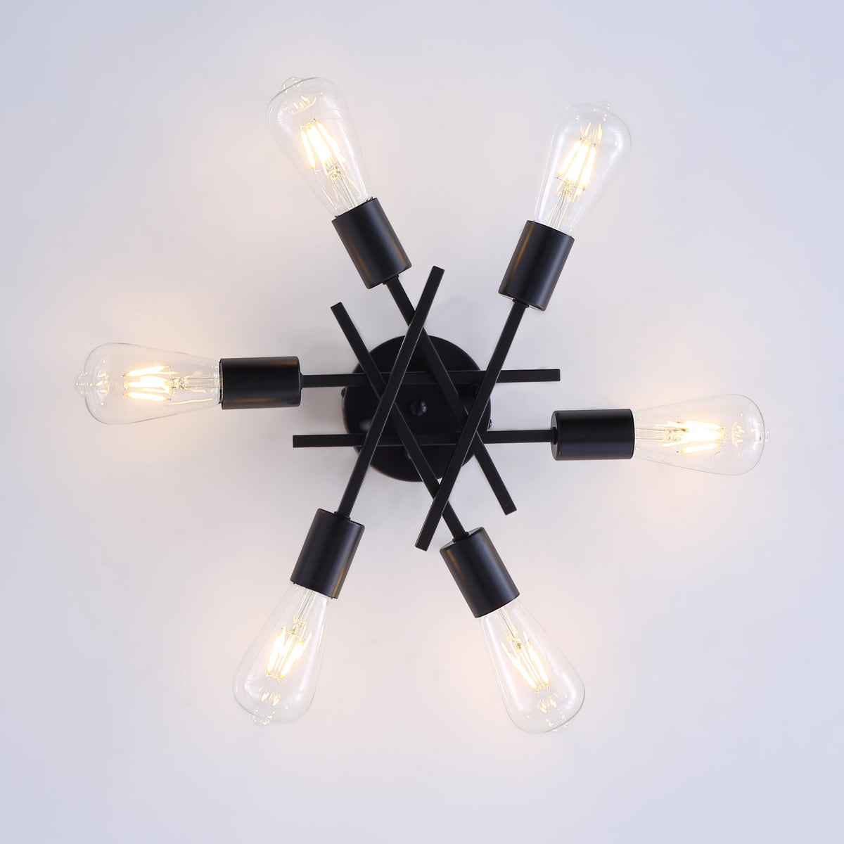 6-Lights Sputnik Shape Semi-Flush Mount Lighting