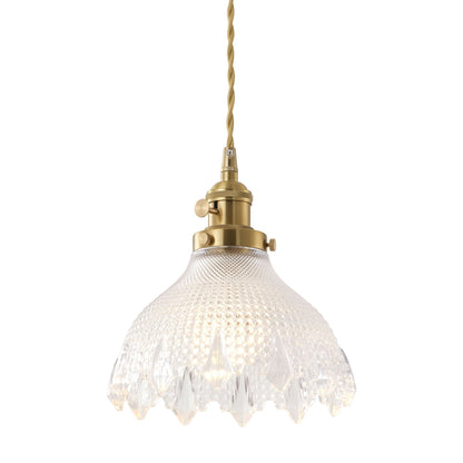 1-Light Clear Glass Mini Pendant Light for Kitchen Island