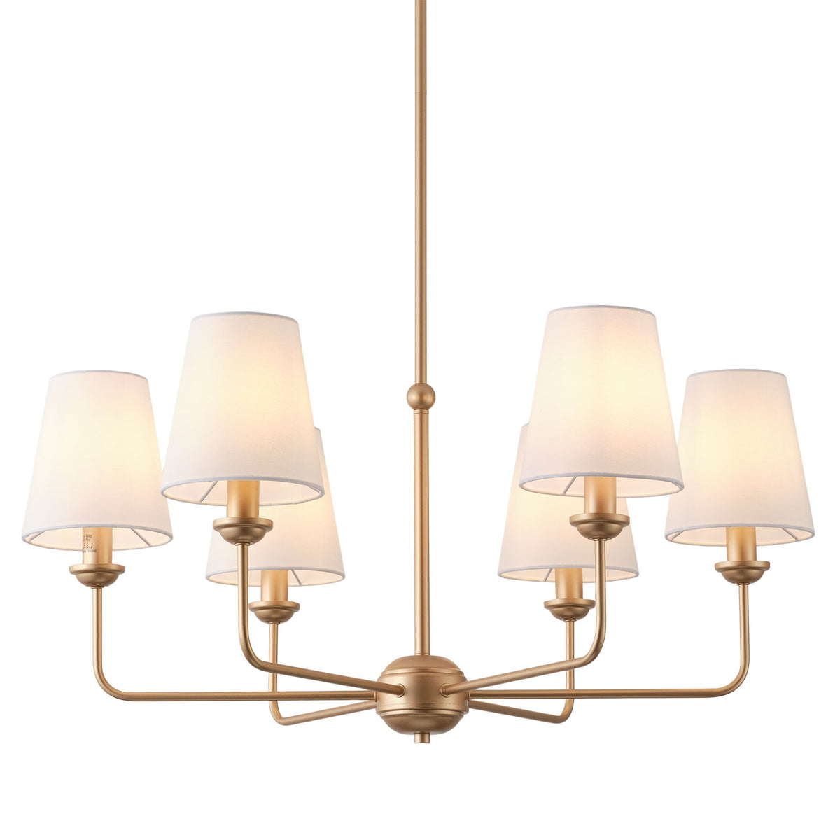 6-Light Modern Farmhouse Chandelier with Fabric Shades