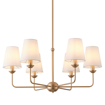 6-Light Modern Farmhouse Chandelier with Fabric Shades