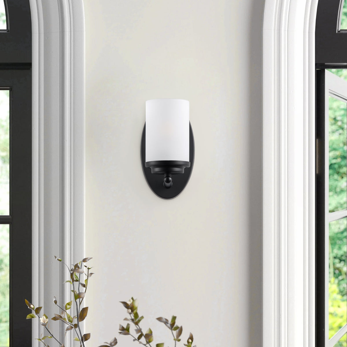 1-Light Clear Light Bites Acid Column Shade Wall Sconces