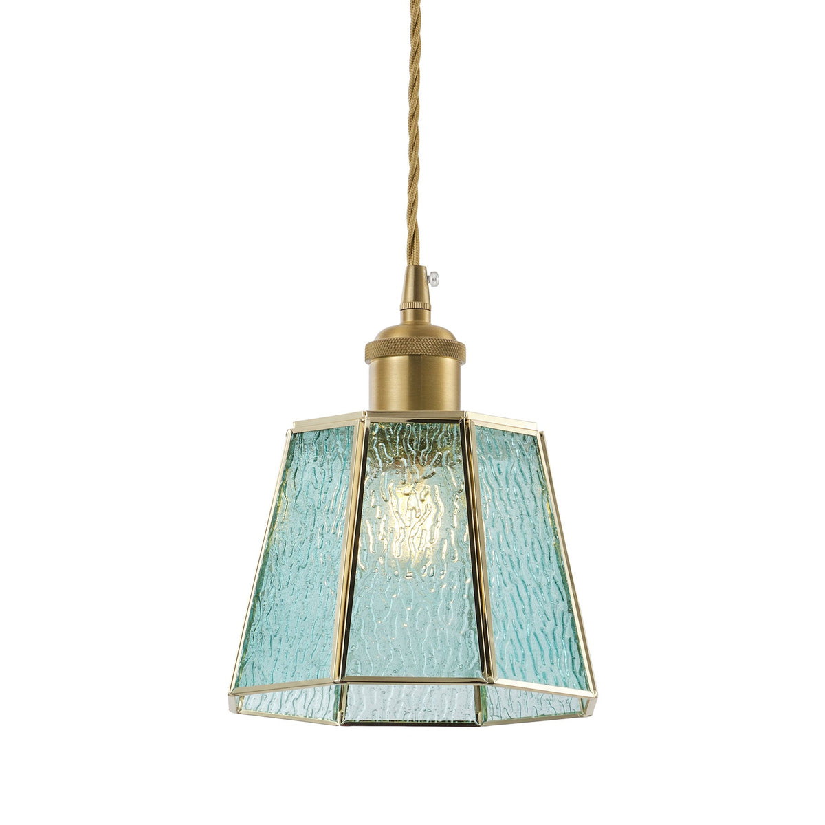 1-Light Blue Glass Pendant Light for Kitchen Island