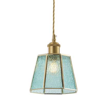 1-Light Blue Glass Pendant Light for Kitchen Island