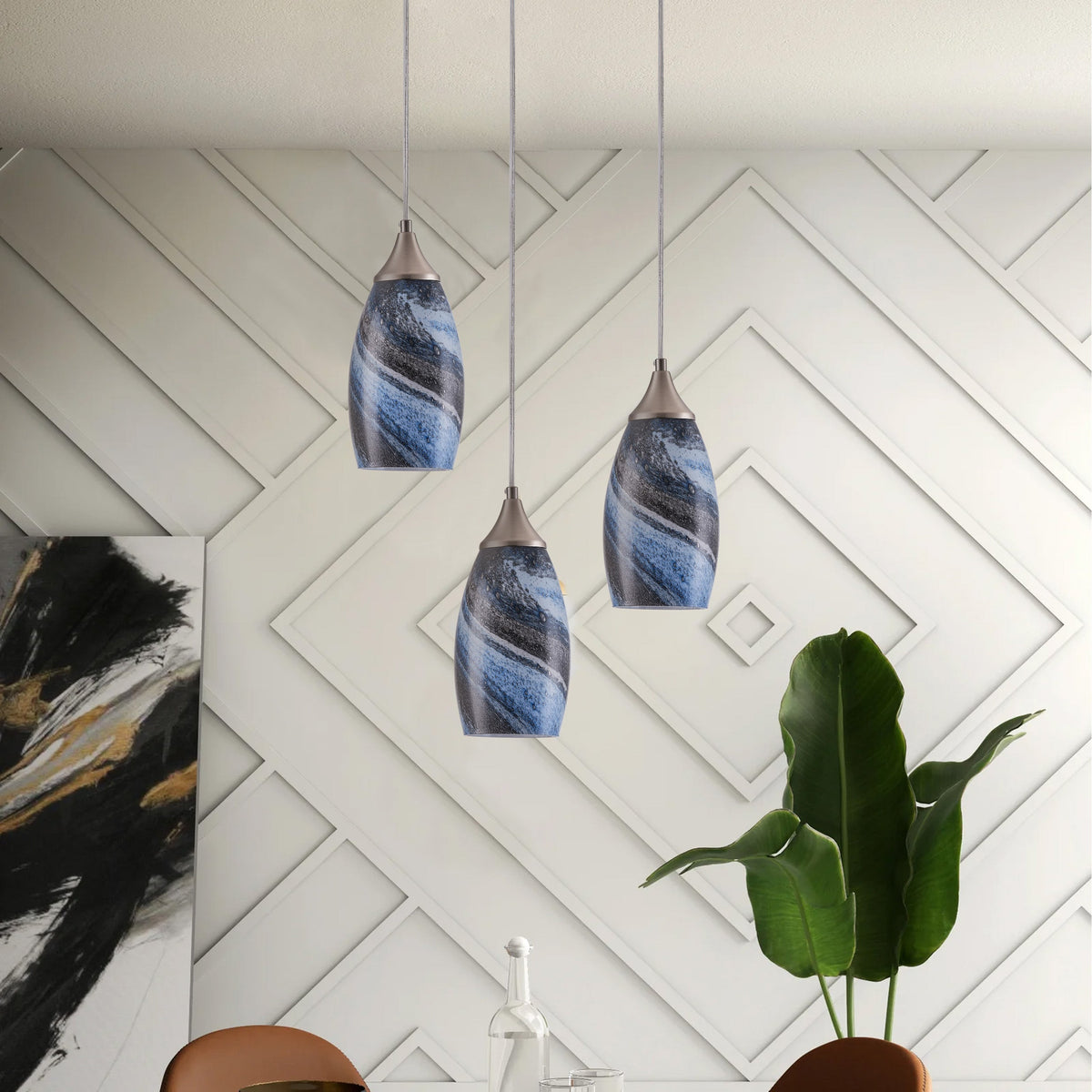 1-Light Hourglass Shape with Special Texture Pendant Lighting
