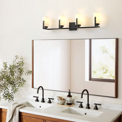 3-Lights & 4-Lights White Jade Cylinder Vanity Light