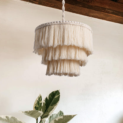 1-Light Multi-Layer Design with Cotton Wool Pendant Lighting