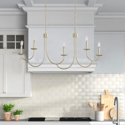 5-Lights Mid-Century Style Candle Head Chandelier