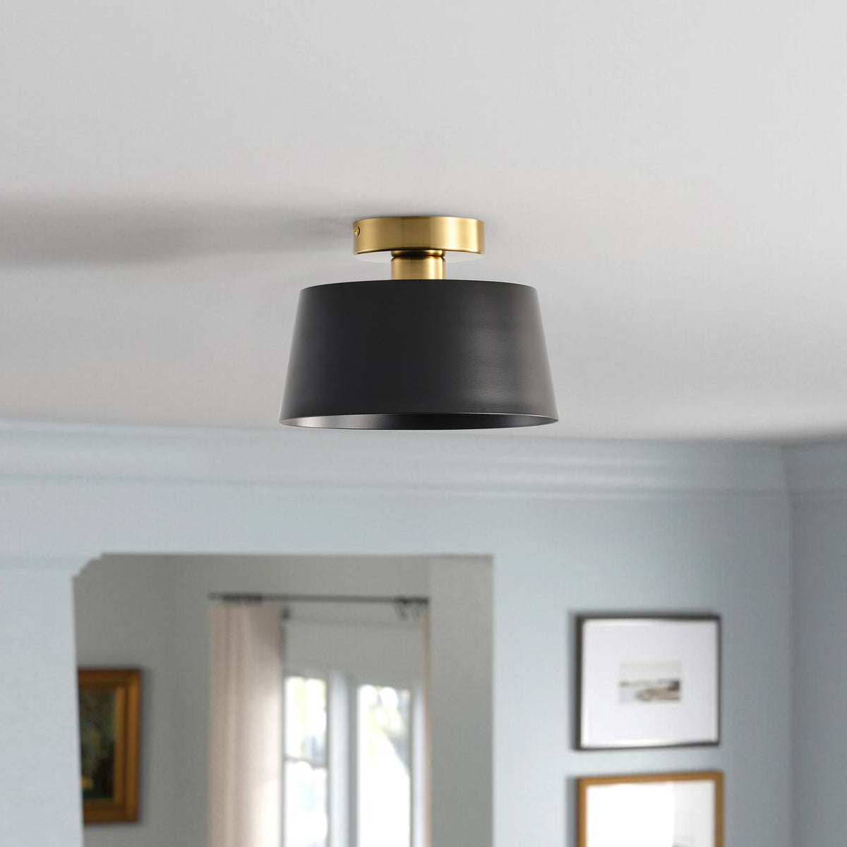 1-Light Modern Simple Style Semi-Flush Mount Lighting