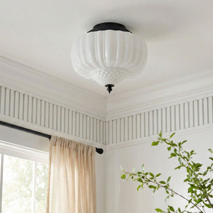 3-Light Farmhouse Fluted Glass Ceiling Light