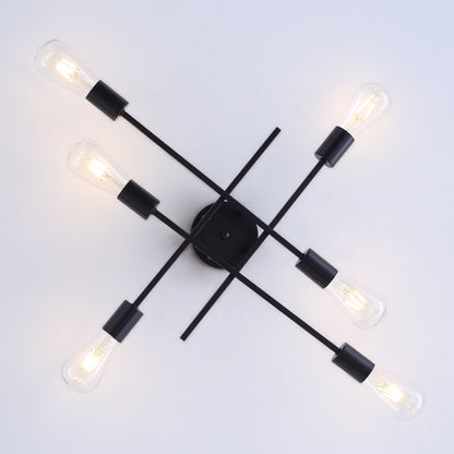 6-Lights Sputnik Semi-Flush Mount Lighting