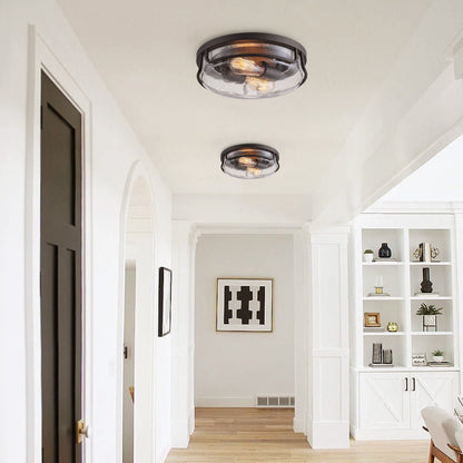 2-Lights Metal Frame with Glass Flush Mount Lighting