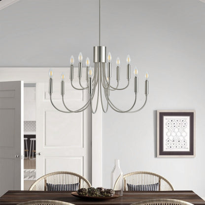 12-Lights Candle Lamp Head Creative Chandelier