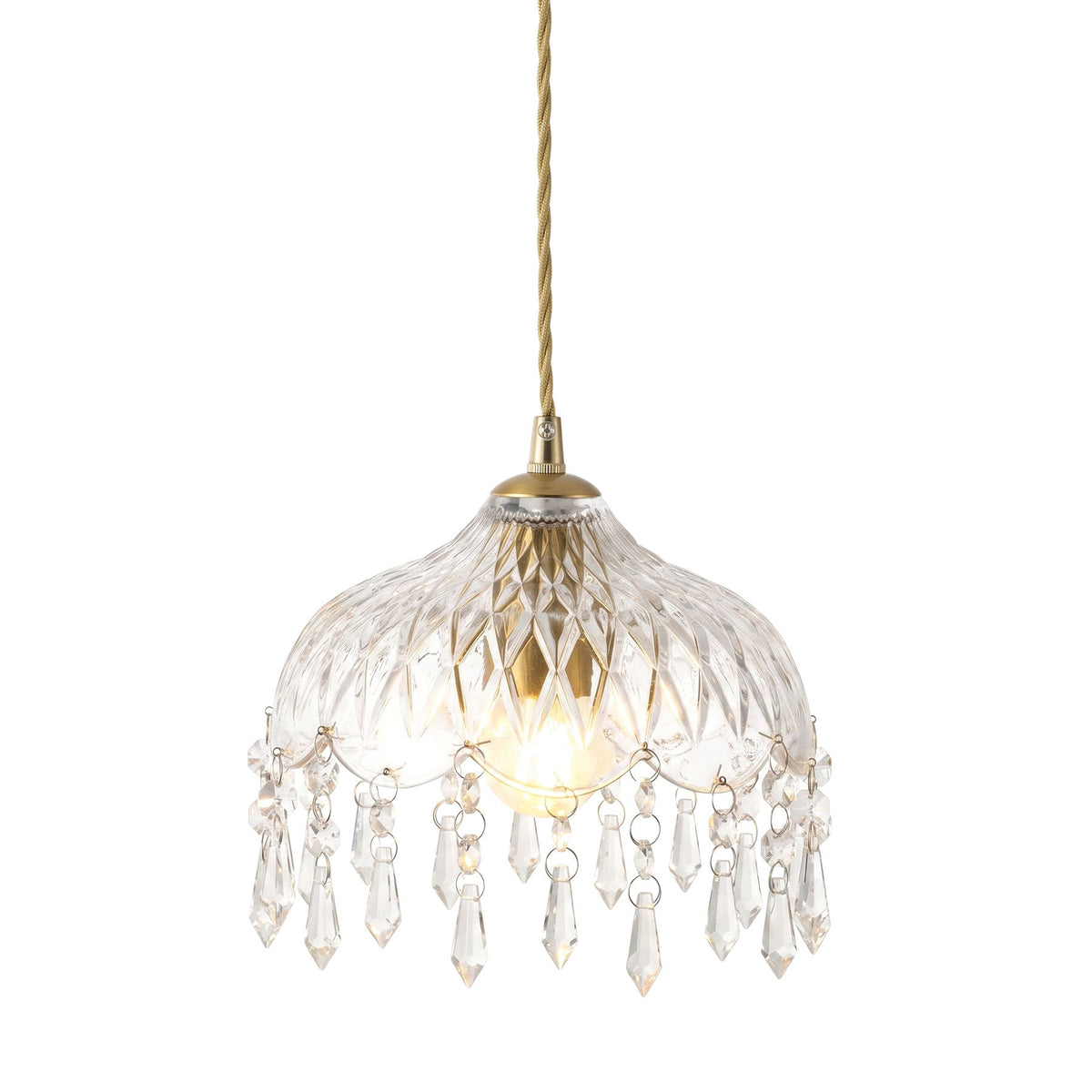 3-Light Clear Crystal Fringe Pendant Light