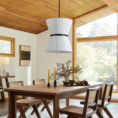 6-Light Creative Design White Pleated Shade Pendant Lighting