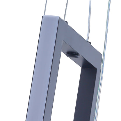 2-Lights Two Rectangle Stacked LED Chandelier
