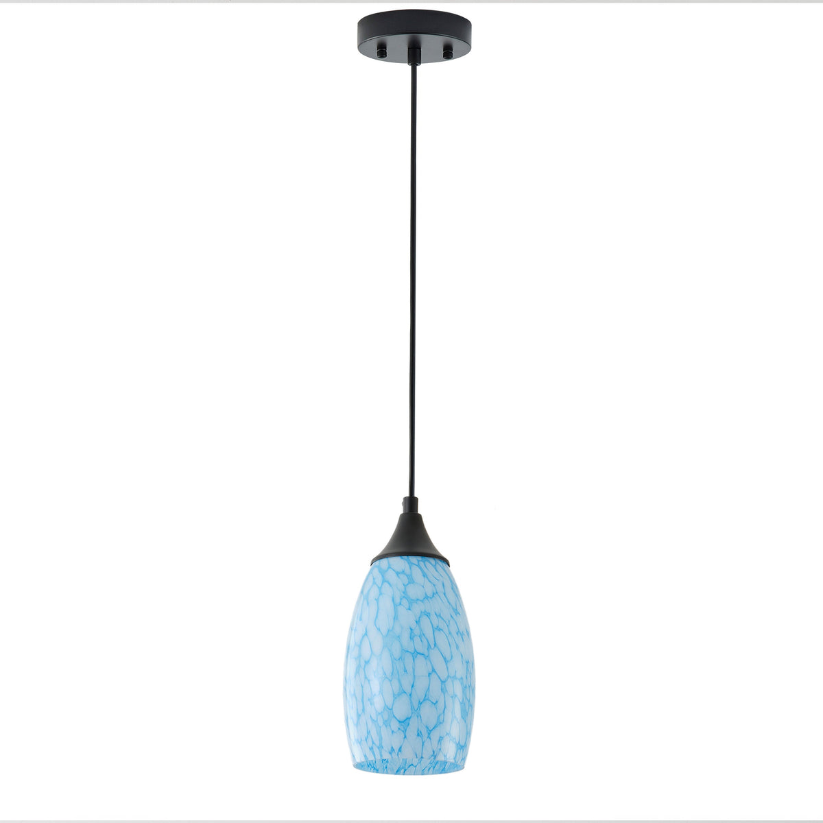 1-Light Modern Art Glass Pendant Marble Shade for Kitchen Island