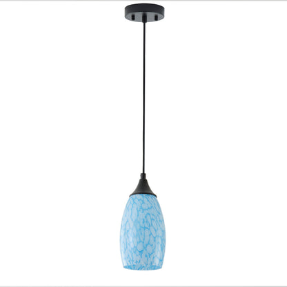 1-Light Modern Art Glass Pendant Marble Shade for Kitchen Island