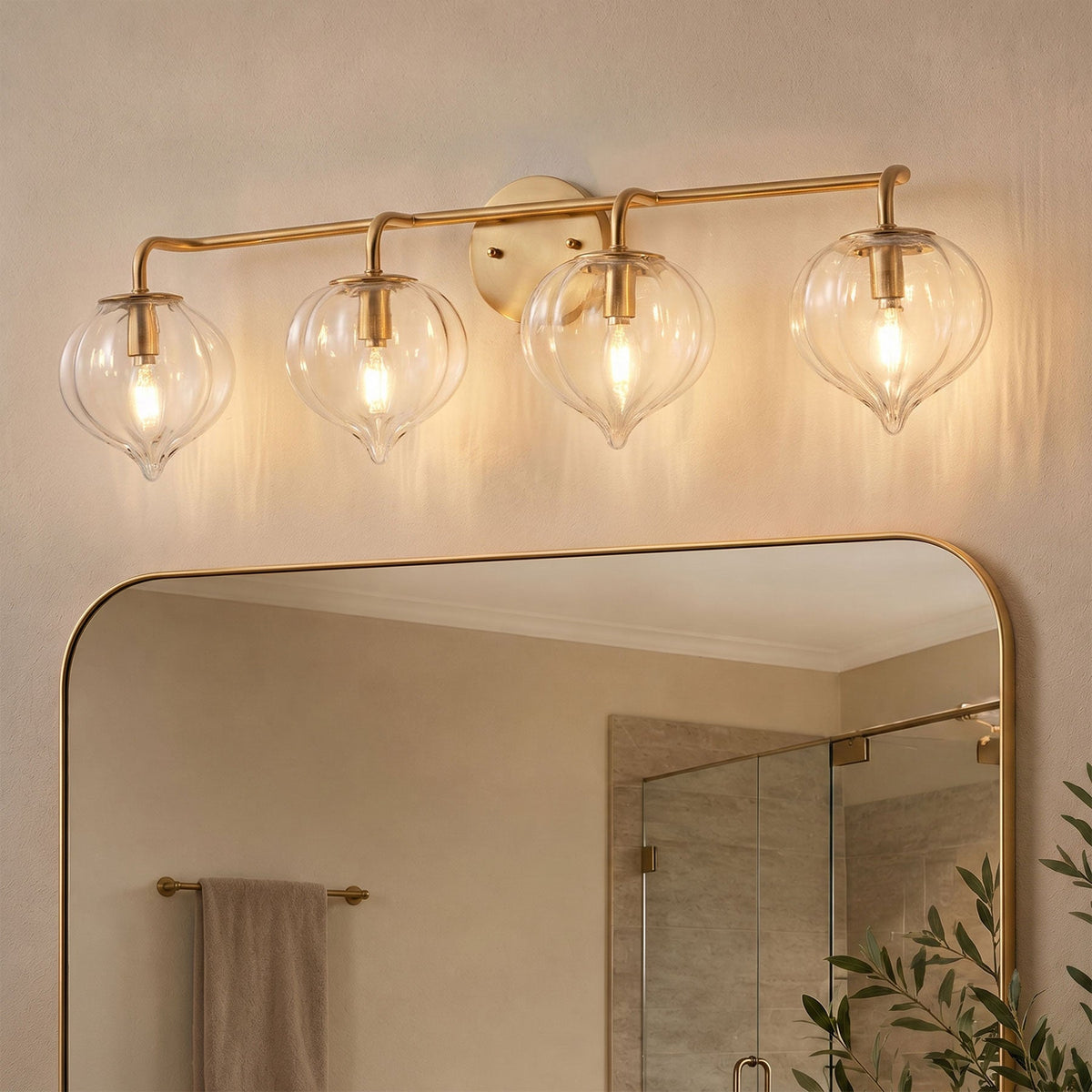 3-light & 4-light Pumpkin Glass Vanity Light