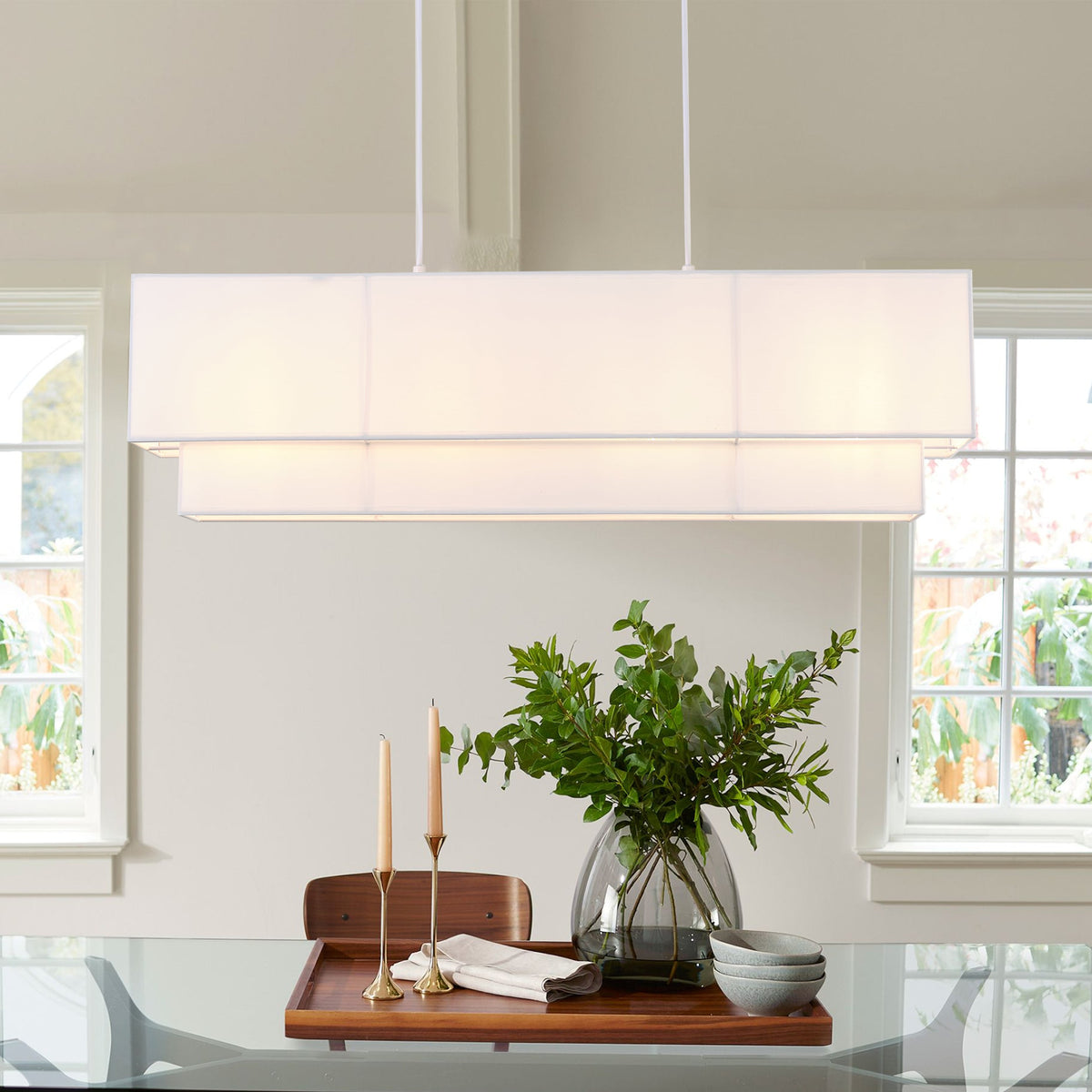 3-Light 35.43'' Oversize Fabric Rectangular Shade Island Lighting